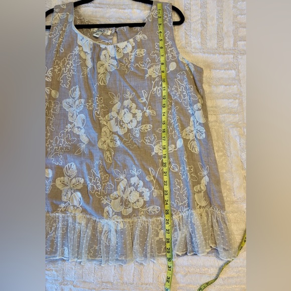 Krazy Kat Tan Ruffled Sleeveless Blouse - Picture 7 of 7